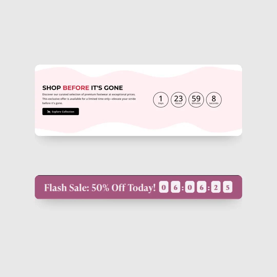 Countdown Timer Ignites the FOMO Effect — Debutify Shopify theme promotion widget