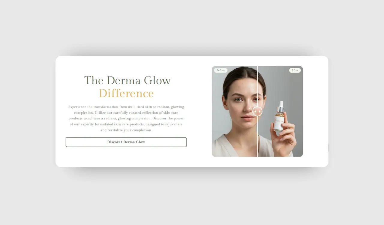 Before/ After Image Slider Showcases your Evolution